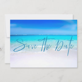 オcean Beach Sand  Destination Blue モダン セーブザデート
