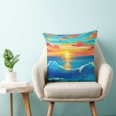 オcean Sunset Wave アート クッション (椅子)