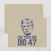 オYes彼は47トランプ2024した ポストカード (正面/裏面)