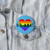 オYesLGBTプライドレインボーハート 缶バッジ (インサイチュ)