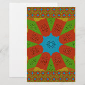 カлейドスコープ・ブルーム ヴァイブラント・アフリカン・プリント・カラー 便箋 (正面/裏面)