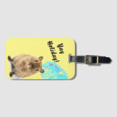 カおもしろいウトゲルビルサマーホリデイイエロー ラゲッジタグ (正面横)