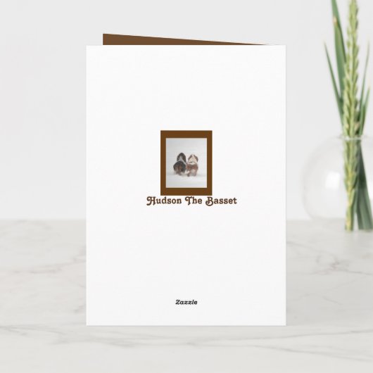 カおもしろいウトサーチ用バセットハウンド付き誕生日カード カード (裏面)