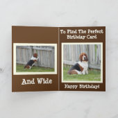 カおもしろいウトサーチ用バセットハウンド付き誕生日カード カード (内部)