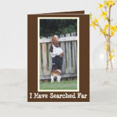 カおもしろいウトサーチ用バセットハウンド付き誕生日カード カード (黄色い花)