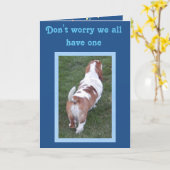 &カおもしろいウトバスセットハウンド誕生日カード カード (黄色い花)