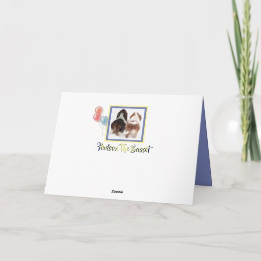 カおもしろいウトバセットハウンド付きエクササイズ誕生日カード カード (裏面)