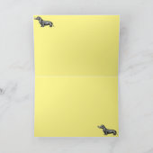 カおもしろいットなダックスフントハッピーバースデー カード (内部)