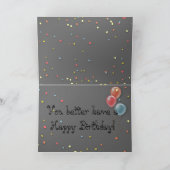 カおもしろいットバセットハウンド付き誕生日カード カード (内部)