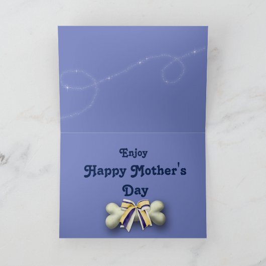 カおもしろいットバセットハウンド&ボーン付きマザーデイカード カード (内部)