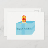 カおもしろいワイトセントニコラスオランダシンテクラースキッズアート ポストカード (正面/裏面)