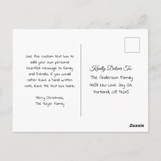 カおもしろいワイトムースと雪だるま ポストカード (裏面)