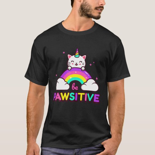 カおもしろいワイユニコーンT、質問型CatグラフィックD Tシャツ (正面)