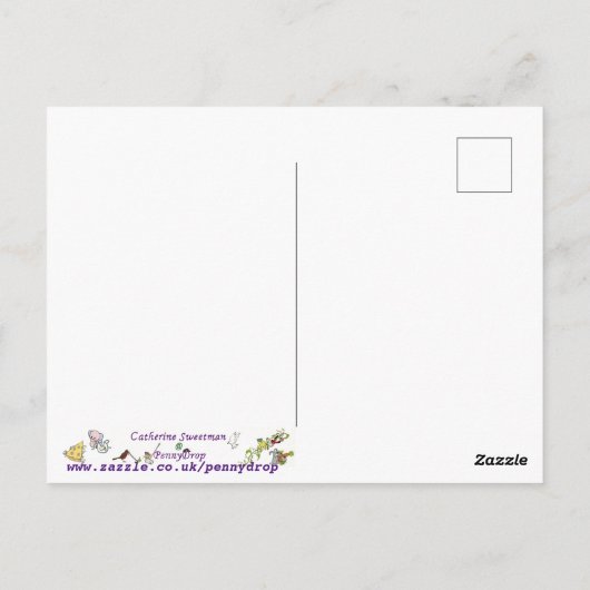 カおもしろい予測できなテ風変わりガトーケーキアートユーモア ポストカード (裏面)