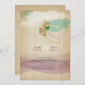 カお洒落イツ夏雲水結婚色ズ 招待状 (正面/裏面)