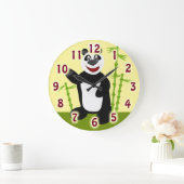 カすごいワイトパンダおもしろいアートデザイン ラージ壁時計 (ホーム)