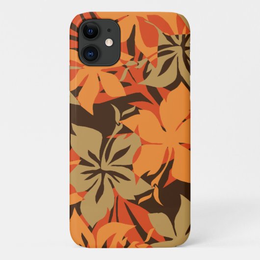カアナパリ迷彩柄ハワイアンハイビスカスオレンジ Case-Mate iPhoneケース (裏面)