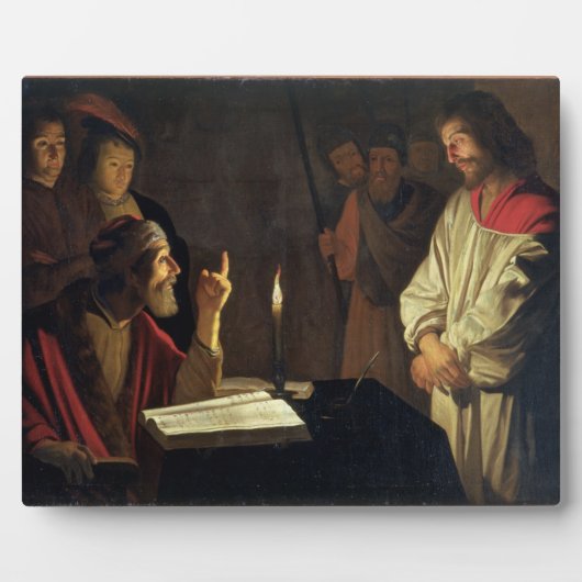 カイアパスの前のキリスト(キャンバス上の油) フォトプラーク (正面)