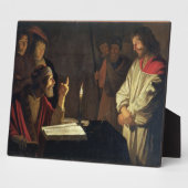 カイアパスの前のキリスト(キャンバス上の油) フォトプラーク (側面)