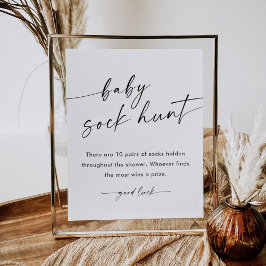 カイアベビー靴下狩りベビーシャワーゲームサイン ポスター