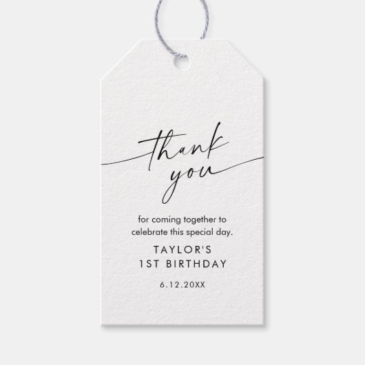 カイアモダンバースデーパーティーメッセージカード ギフトタグ (正面)