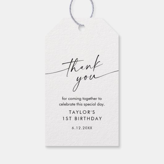 カイアモダンバースデーパーティーメッセージカード ギフトタグ (裏面)