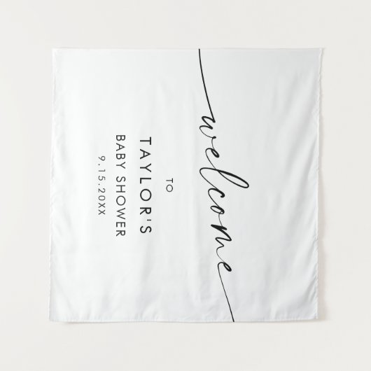 カイアMInimalistベビーシャワーへようこそ タペストリー (正面(横))