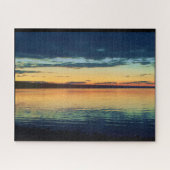 カイウガ湖の夕べの夕日 ジグソーパズル (横)