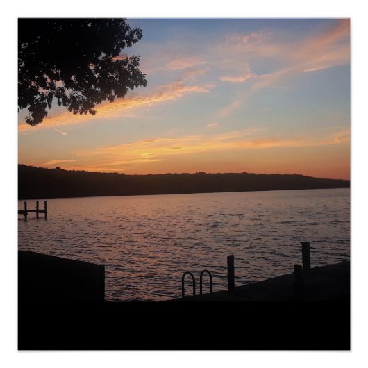 カイウガ湖の夕日 ポスター (正面)