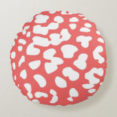 カイエンとホワイトヒョウのプリントラウンドピロー ラウンドクッション (正面)