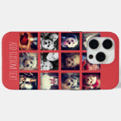 カイエンの背景と12の正方形の写真コラージュ Case-Mate iPhoneケース (裏面 (横))