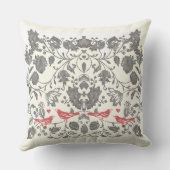 カイエンコーラルグレーヴィンテージフローラバード クッション (裏面)