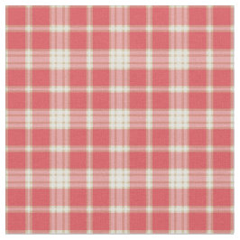 カイエンヌおよび珊瑚のピンクのファッションの格子縞 ファブリック
