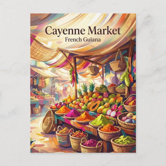 カイエンヌ市場 フランス領ギアナ ポストカード (正面)