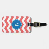 カイエン&ホワイトシェブロンモノグラム荷物タグ ラゲッジタグ (正面横)