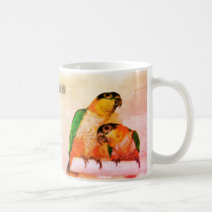 カイカラフルクのオウムのペア鳥のアートパーソナライズされた コーヒーマグカップ