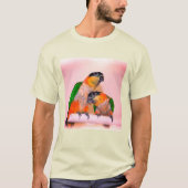 カイケカラフルパロットペアアート Tシャツ (正面)