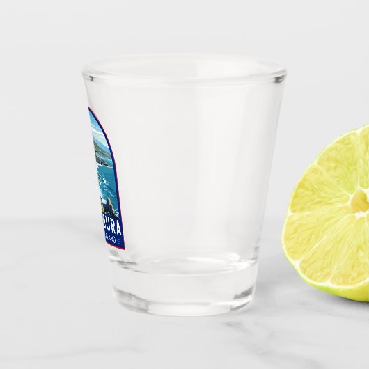 カイコウラニュージーランドトラベルアートヴィンテージ ショットグラス (右)