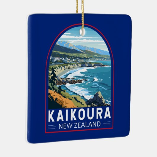 カイコウラニュージーランドトラベルアートヴィンテージ セラミックオーナメント (右)