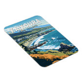 カイコウラニュージーランドトラベルアートヴィンテージ マグネット (右側)