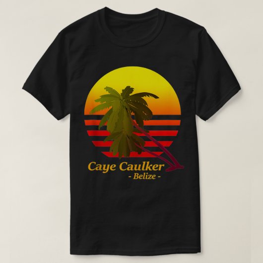カイコーカー、ベリーズビーチサンセットスモールアイランドヴァック Tシャツ (デザイン正面)