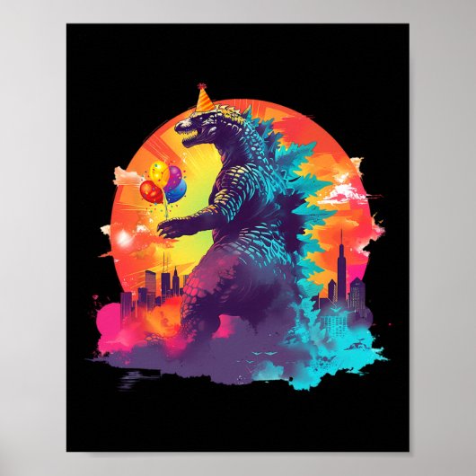 カイジュ誕生日おもしろいボーイズ誕生日モンスター ポスター (正面)