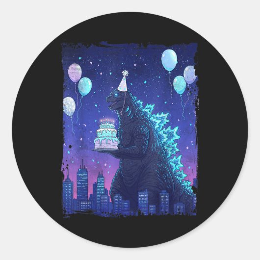 カイジュ誕生日パーティージャパン怪獣マイ誕生日 ラウンドシール (正面)