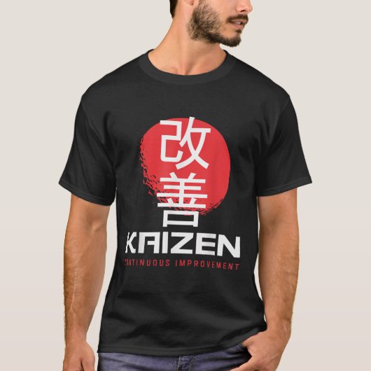 カイゼン継続的改善カイゼン日本のモト Tシャツ (正面)