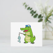 カイチュウ釣り フィッシャー 釣り竿 ポストカード (スタンド正面)