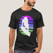 カイテサーファーフリースタイルカイトホワイトシルエットレトロ Tシャツ (正面)