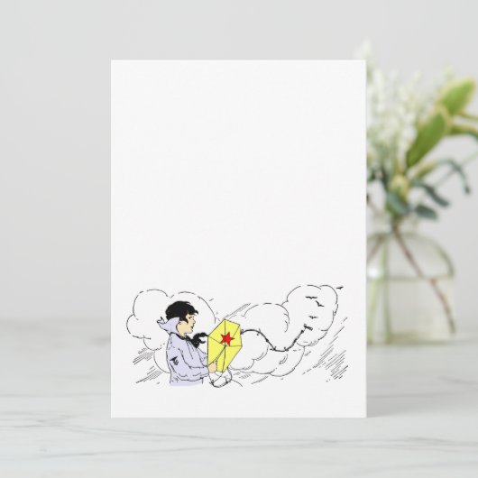 カイトアンドウィンディクラウド招待状テンプレート 招待状 (スタンド正面)