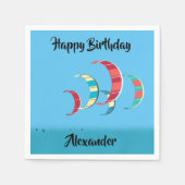 カイトカラフルサーフィン凧インブルースカイ スタンダードカクテルナプキン (正面)