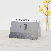 カイトサーファー誕生日カード カード (黄色い花)