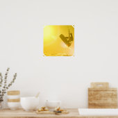 カイトサーフィンのシルエットポスター ポスター (キッチン)